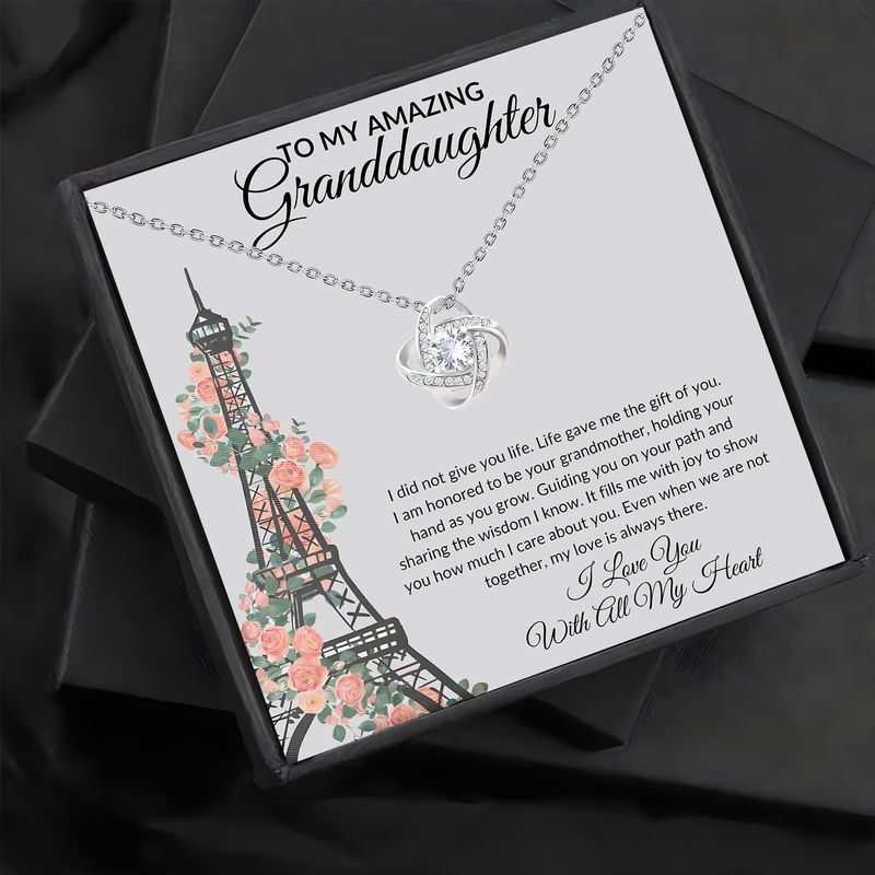 Women's Love Knot Interlocking Pendant Necklace, Gift for Granddaughter